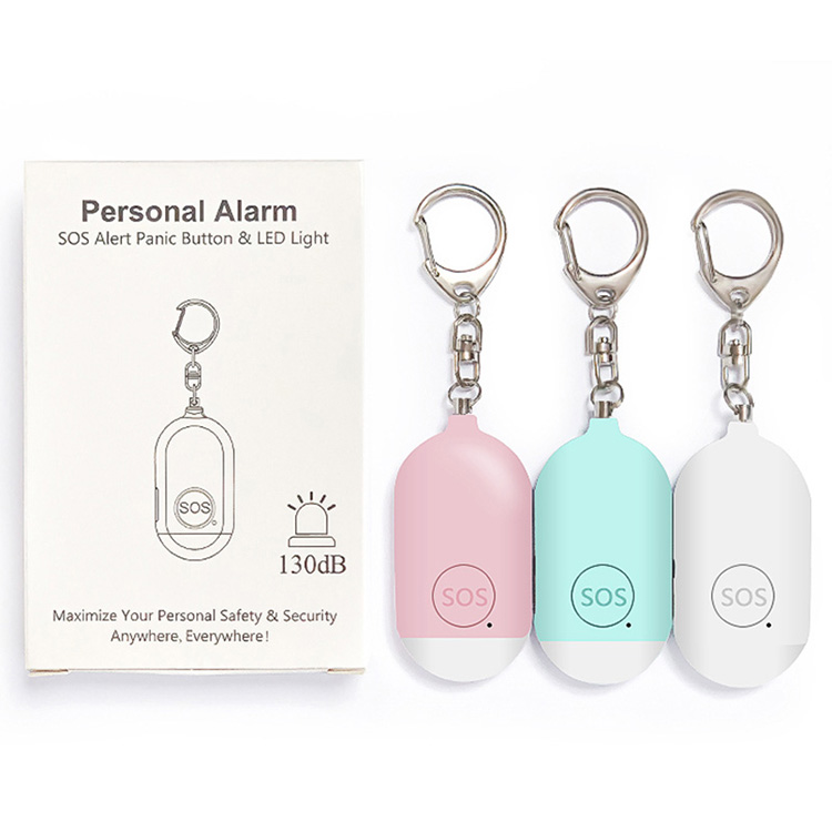 130dB Recharge Emergency Personal Alarm na may LED Flashlight na Personal Security Alarm Keychain