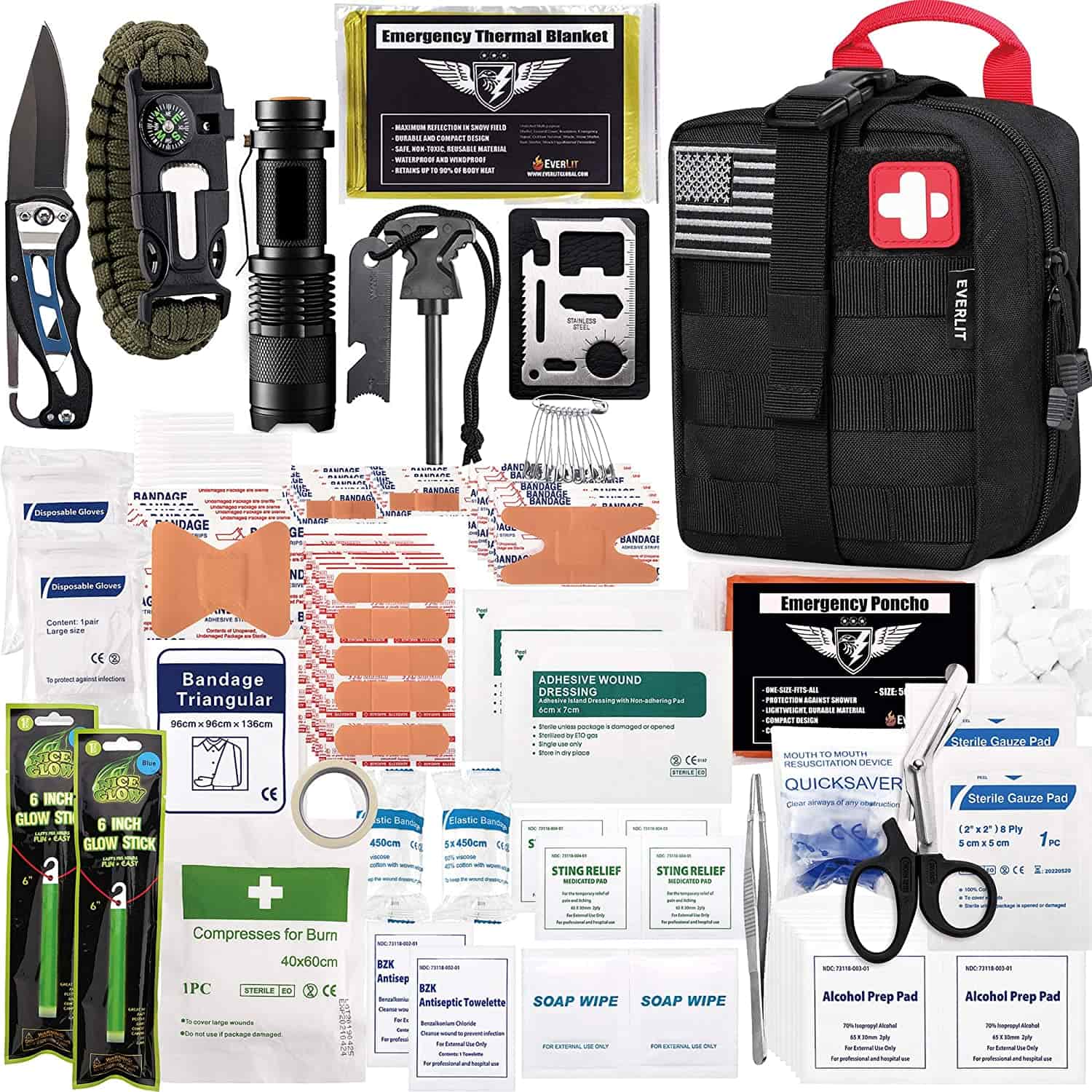 Ang Black Survival First Aid Kit ay naglalaman ng 250 pirasong First Aid Kit