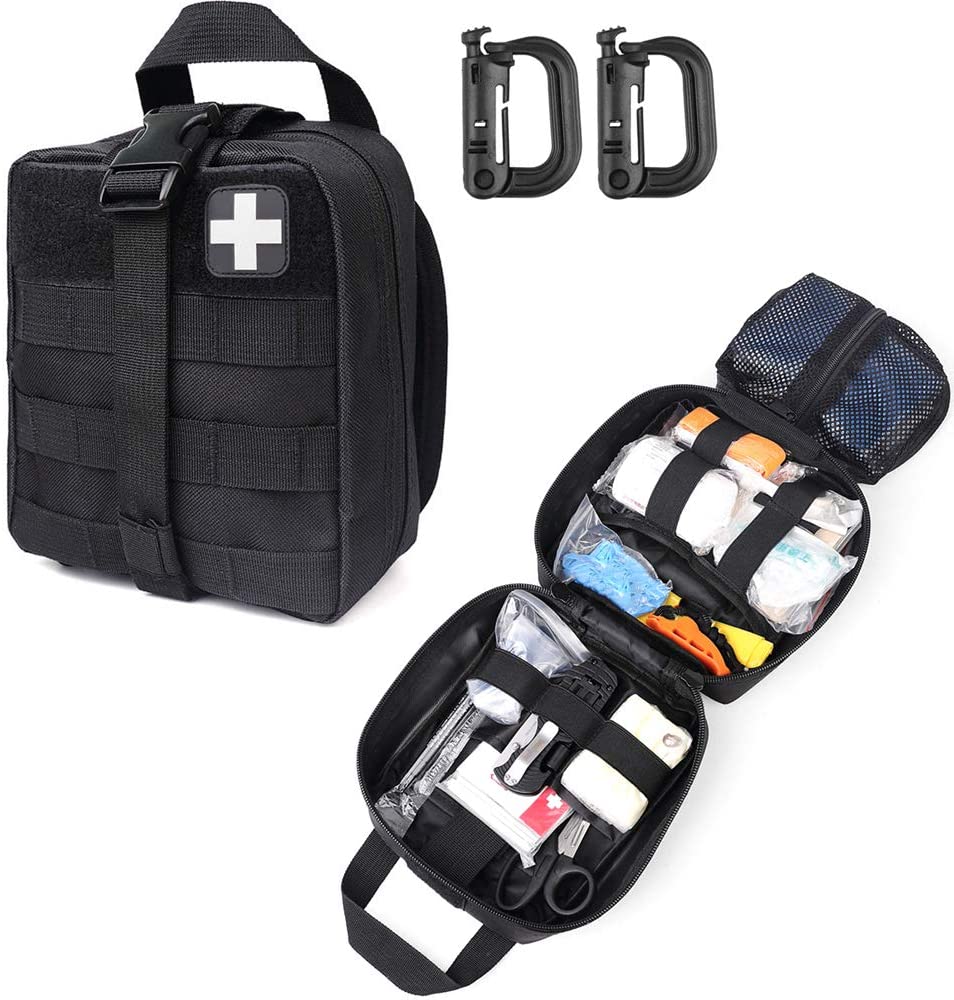 BlackTactical First Aid Military Medical Pouch Kasama ang Red Cross Patch